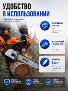 Бензопила цепная бензиновая STIHL MS 250 штиль — изображение 7