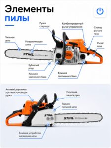 Бензопила цепная бензиновая STIHL MS 250 штиль — изображение 8