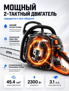 Бензопила цепная бензиновая STIHL MS 250 штиль — изображение 3