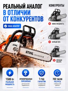 Бензопила цепная бензиновая STIHL MS 180 штиль — изображение 2