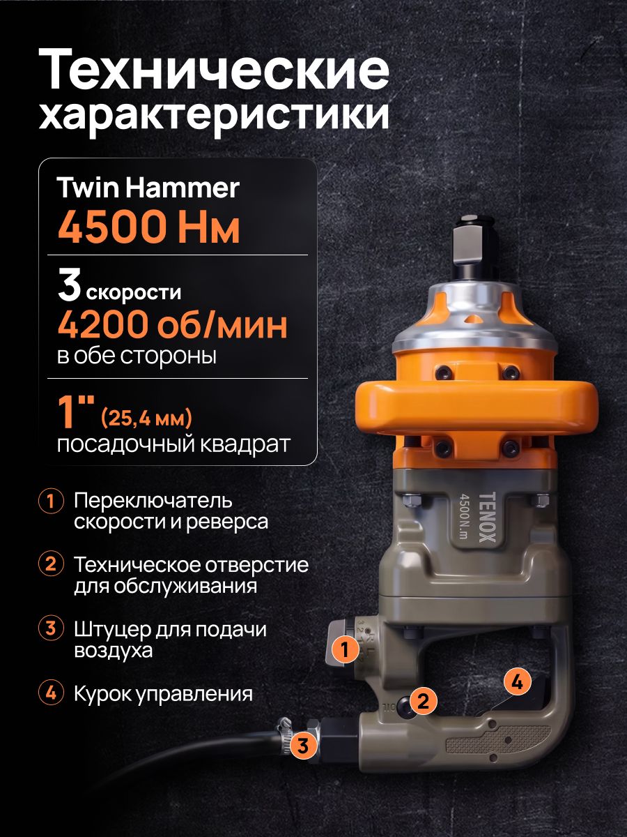 15111967934.jpg Грузовой Пневматический Гайковёрт TENOX 4500НМ — изображение 2