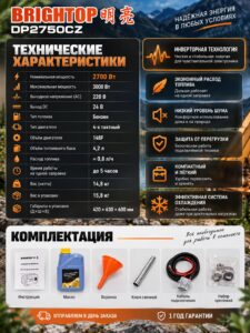 Генератор бензиновый инверторный BRIGHTOP — изображение 2